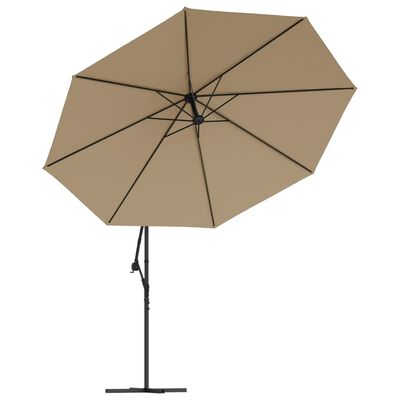vidaXL Cantilever Umbrella with Aluminium Pole 350 cm Taupe