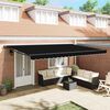 vidaXL Retractable Awning Black 500 x 300 cm Polyester and Metal