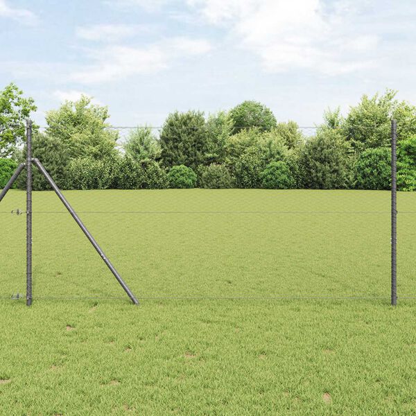 vidaXL Hexagon Fence Grey 1.2 x 50 m Steel