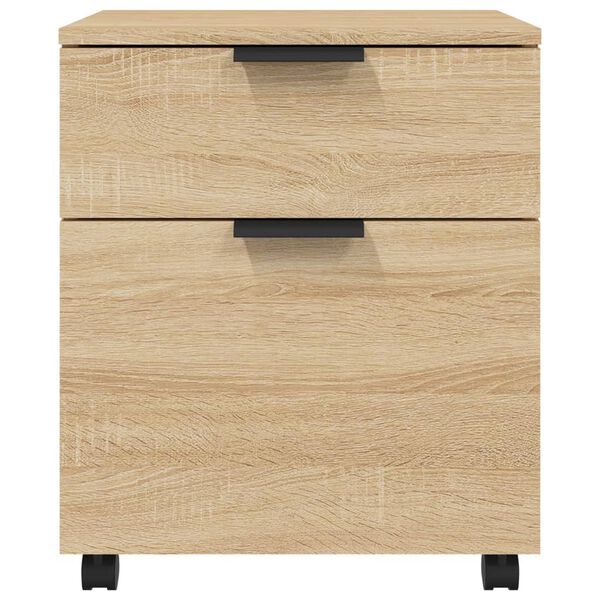 vidaXL Mobile File Cabinet with Wheels Sonoma Oak 45x38x54 cm Engineered Wood