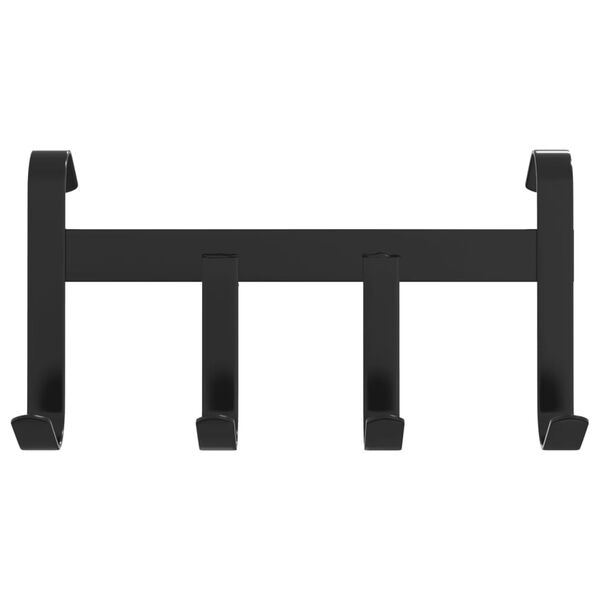 vidaXL Bridle Hanger with 4 hooks Black Steel