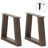 vidaXL Coffee Table Legs V-Shape 2 pcs Natural Steel 30x(30-31.3) cm Steel