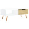 vidaXL Coffee Table | White and sonoma oak | Engineered wood, MDF | Medium