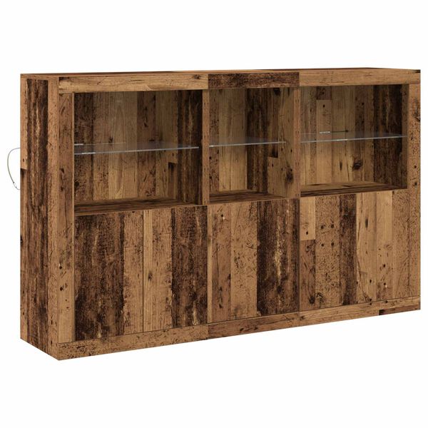 vidaXL LED Sideboard Old Wood 162 x 37 x 100 cm Engineered Wood