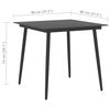 vidaXL Garden Dining Table Black 80x80x74 cm Steel and Glass
