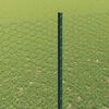 vidaXL Fence with Post Green 1.5 x 100 m Steel and PVC