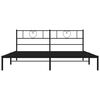 vidaXL Metal Bed Frame without Mattress with Headboard Black 183x213cm