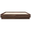vidaXL Bed Frame with LED without Mattress Brown Oak 135x190 cm Double