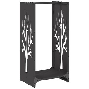vidaXL Firewood Rack Black 40x30x80 cm Cold-rolled steel