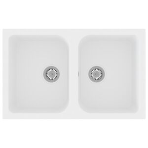 vidaXL Kitchen Sink Quartz and Resin 76 x 48 x 30 cm White
