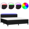 vidaXL Box Spring Bed with Mattress&LED Black 180x200cm Fabric