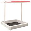 vidaXL Sandbox with Adjustable Roof Fir Wood White and Red UV50