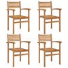 vidaXL Chair 4 pcs Brown 56 x 55 x 90.5 cm Solid Teak Wood