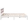 vidaXL Bed Frame with Headboard White 150 x 200 cm Solid Pine wood