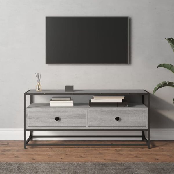 vidaXL TV Cabinet Grey Sonoma 100x35x45 cm Engineered Wood