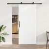 vidaXL Sliding Door White and Black 93 x 211 cm Solid Pine Wood