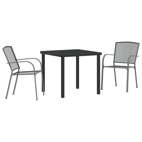 vidaXL Garden Dining Set 5 pcs Anthracite Powder-Coated Steel