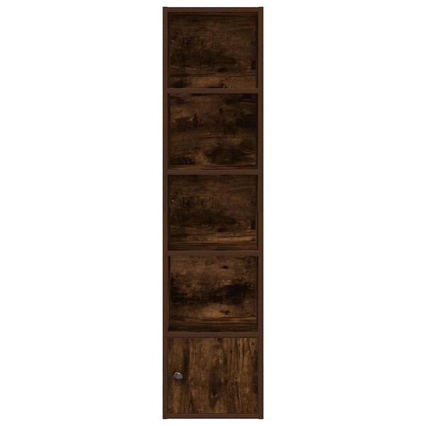 vidaXL Bookcase Smoked Oak 31x24x127 cm Engineered Wood