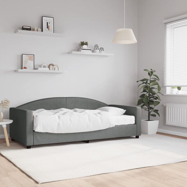 vidaXL Daybed with Mattress Blue Dark Grey 90x190 cm Fabric