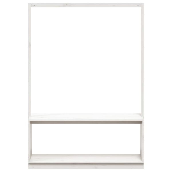 vidaXL Clothes Rack with Shoe Storage White 113x40x157.5 cm Solid Wood Pine