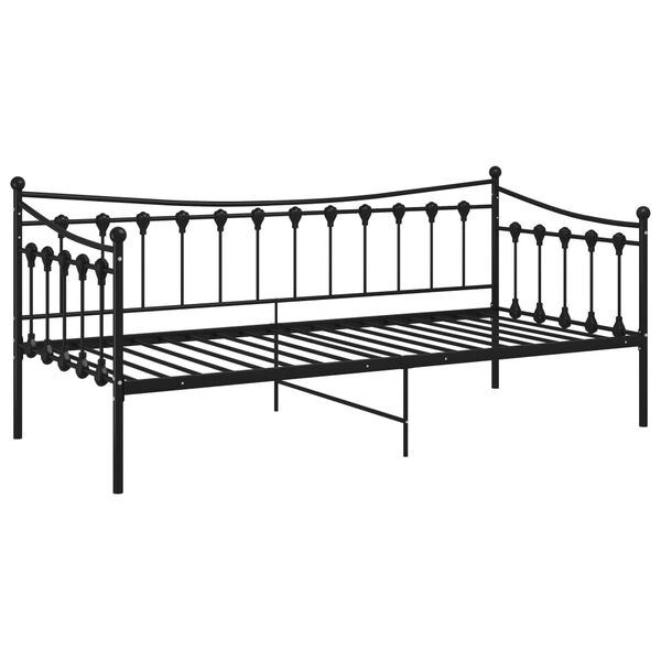 vidaXL Sofa Bed Frame without Mattress Black Metal 90x200 cm