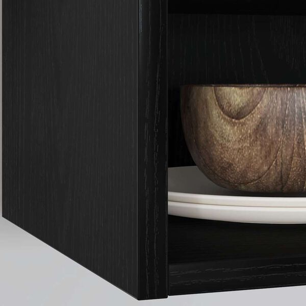 vidaXL Hanging Cabinet with Shelf Riga Black oak 30 x 29.5 x 60 cm