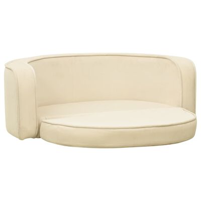vidaXL Foldable Dog Sofa Cream 73x67x26 cm Plush Washable Cushion