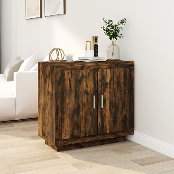 vidaXL Sideboard Smoked Oak 80x40x75 cm Engineered Wood