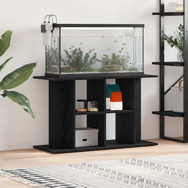 vidaXL Aquarium Stand Black Oak 100x40x60 cm Engineered Wood