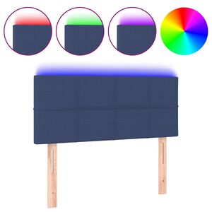 vidaXL LED Headboard Blue 80x5x78/88 cm Fabric