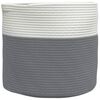vidaXL Storage Basket Grey and White &Oslash;40x35 cm Cotton