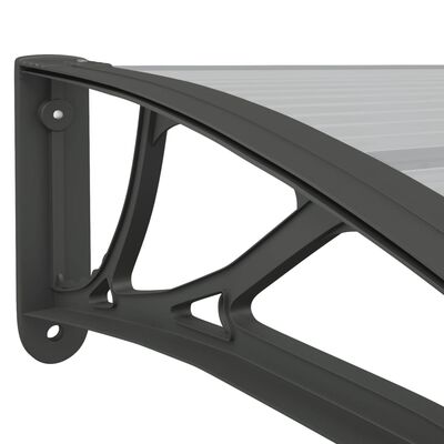 vidaXL Door Canopy Black and Transparent 80x80 cm Polycarbonate