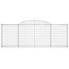 vidaXL Arched Gabion Baskets 13 pcs 300x30x100/120 cm Galvanised Iron