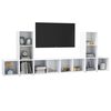 vidaXL 5 Piece TV Cabinet Set White Engineered Wood