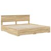 vidaXL Bed Frame with Drawer Sonoma Oak 200 x 200 cm Engineered Wood