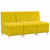 vidaXL Modular Sofa Unit Armless 3 pcs Yellow 55 x 74 x 82 cm Velvet