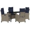 vidaXL Garden Dining Set with Cushion 5 pcs Grey Poly Rattan