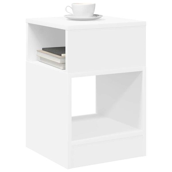 vidaXL End Table White 30.5 x 30 x 45 cm Engineered Wood