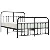 vidaXL Metal Bed Frame without Mattress with Footboard Black 140x190cm