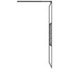 vidaXL Walk-in Shower Wall with Shelf Black 90x195 cm ESG Glass&Aluminium