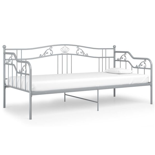 vidaXL Sofa Bed Frame without Mattress Grey Metal 90x200 cm