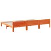 vidaXL Family Bed Frame No Mattress Wax Brown 240x200 cm Solid Wood Pine