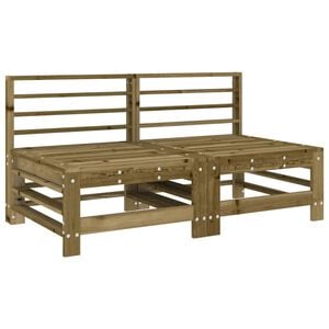vidaXL Garden Middle Sofas 2 pcs Impregnated Wood Pine