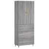 vidaXL Highboard Grey Sonoma 69,5x34x180 cm Engineered Wood