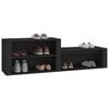 vidaXL Shoe Cabinet Black 150x35x45 cm Engineered Wood