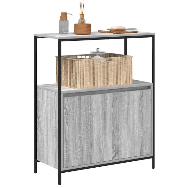 vidaXL Bathroom Cabinet with Shelves Grey Sonoma 76.5x35x95 cm
