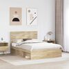 vidaXL Bed Frame with Headboard Sonoma 160 x 200 cm Solid Pine Wood