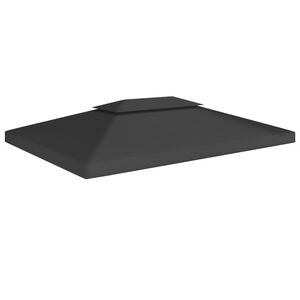 vidaXL 2-Tier Gazebo Top Cover 310 g/m&sup2; 4x3 m Black