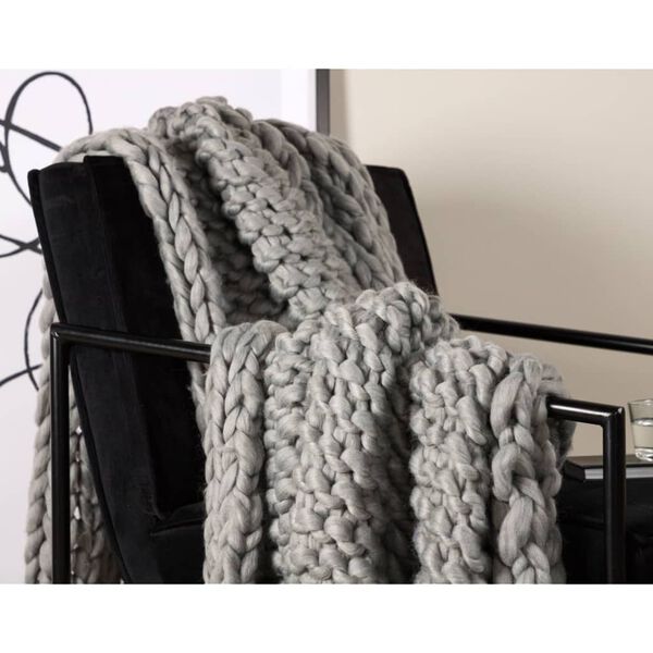 Venture Home Throw Kate 170x130 cm Polyester Light Grey