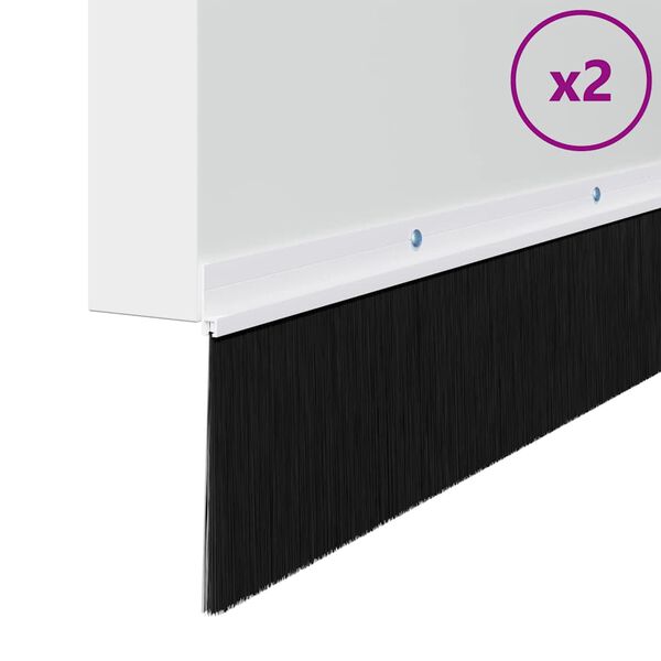 vidaXL Screw-on Door Brush Seals 2 pcs White 100 cm Aluminium Alloy